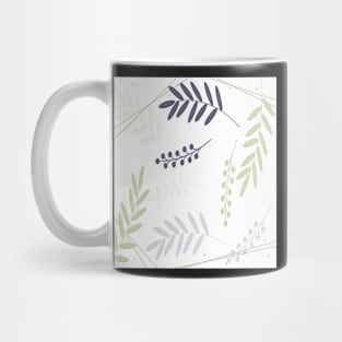 Neutral Leaf & Berry Print on White Background Home Decor & Gifts Mug